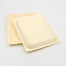 disposable wooden plates wood square plates for food with factory price